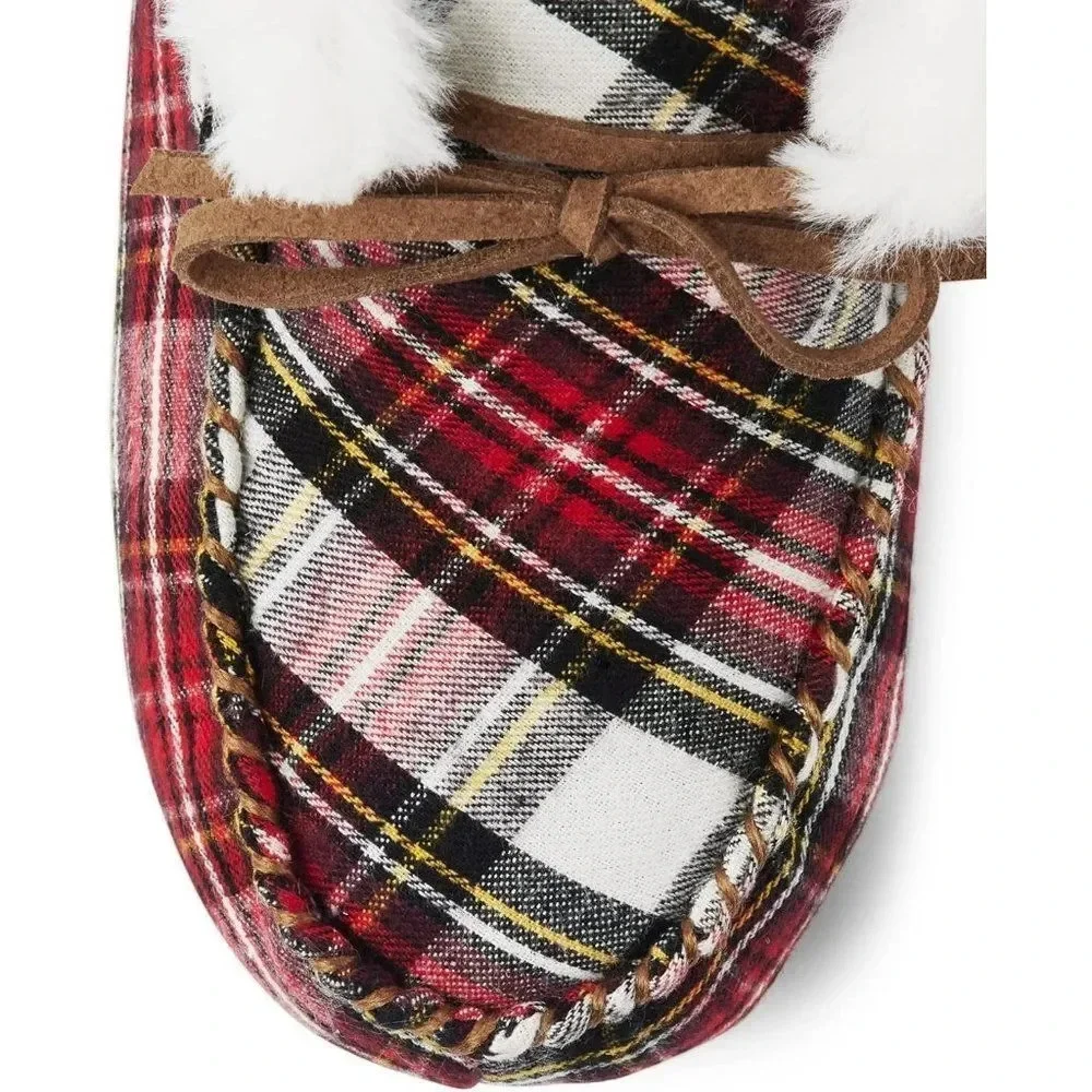 NWT Gymboree Unisex Toddlers Gymmies Multicolor Plaid Relaxing Slippers Size 7-8